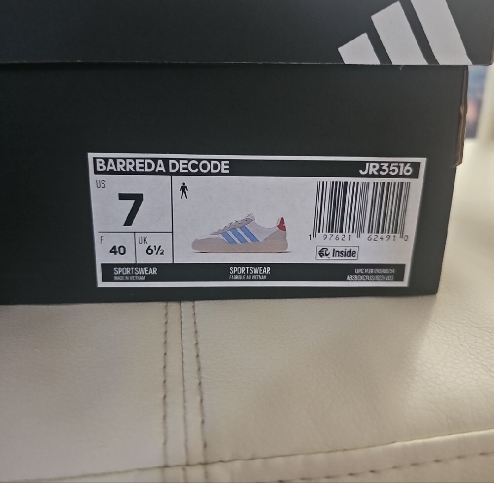 Homebarreda decode white blue orange fabric sneakers Listed As 7 Runs Like 8 - Picture 2 of 3